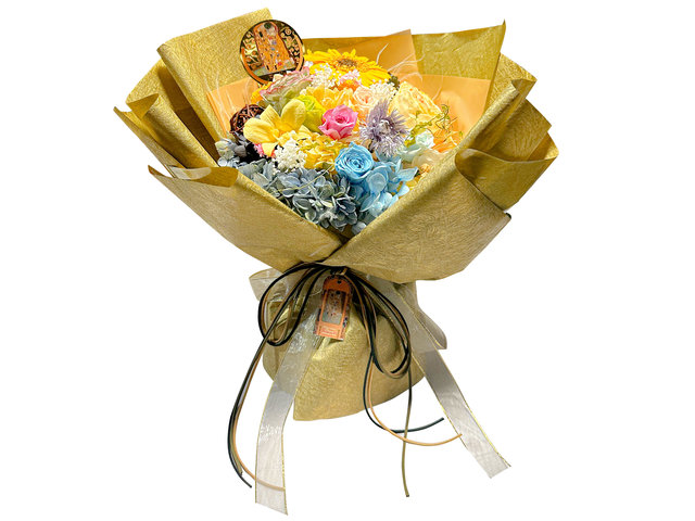 THE KISS 系列黃金永生花花束 0208A2