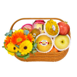 Flower and fruit gift basket FT020