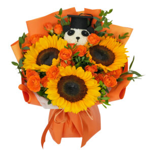 Panda Sunflower Graduation Bouquet FGB09