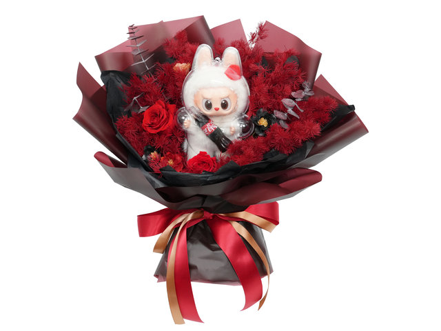 情人節 Pop Mart The Monsters Labubu 可口可樂系列永生花束  0115A2