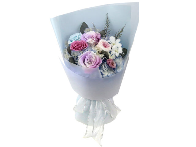 雙色永生花束 M54