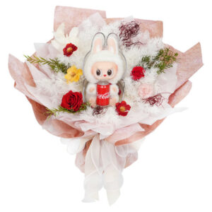 情人節Pop Mart The Monsters Labubu 可口可樂系列永生花束 0115A1