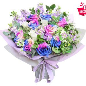 情人節三色染色玫瑰花束 AR03