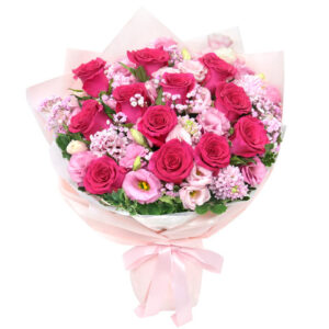 情人節桃紅玫瑰花花束