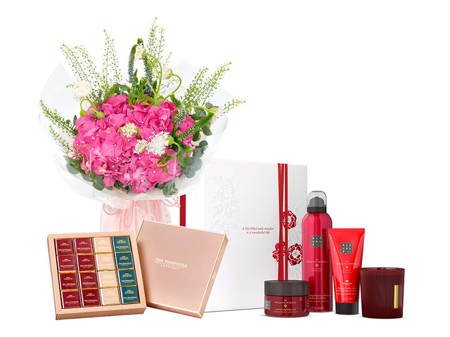 情人節繡球小花束連禮物組合 AR12