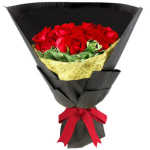 情人節花18枝 - 黑．紅玫瑰