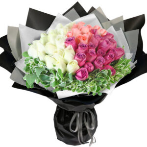 情人節花55枝 - 三色雪糕杯