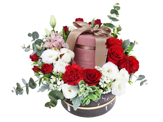 Francfranc香薰蠟燭優雅玫瑰盒花