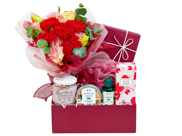 母親節禮物盒連鮮花小花束 MSC01