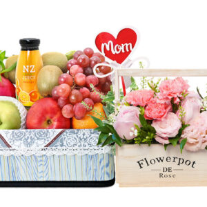 母親節禮物送禮水果籃連小花籃 MG28