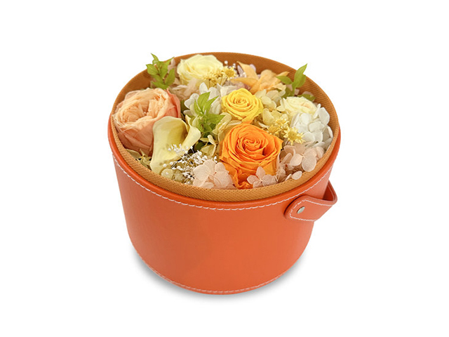 愉悅橙手提永生花盒m80