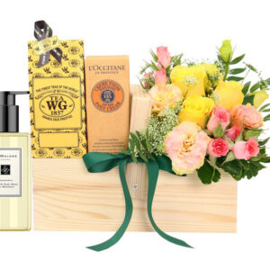 潤膚放鬆減壓禮物連小花籃