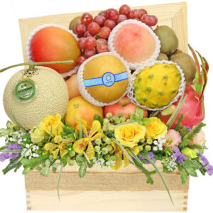 送禮新鮮水果籃連花藝擺設 Z11