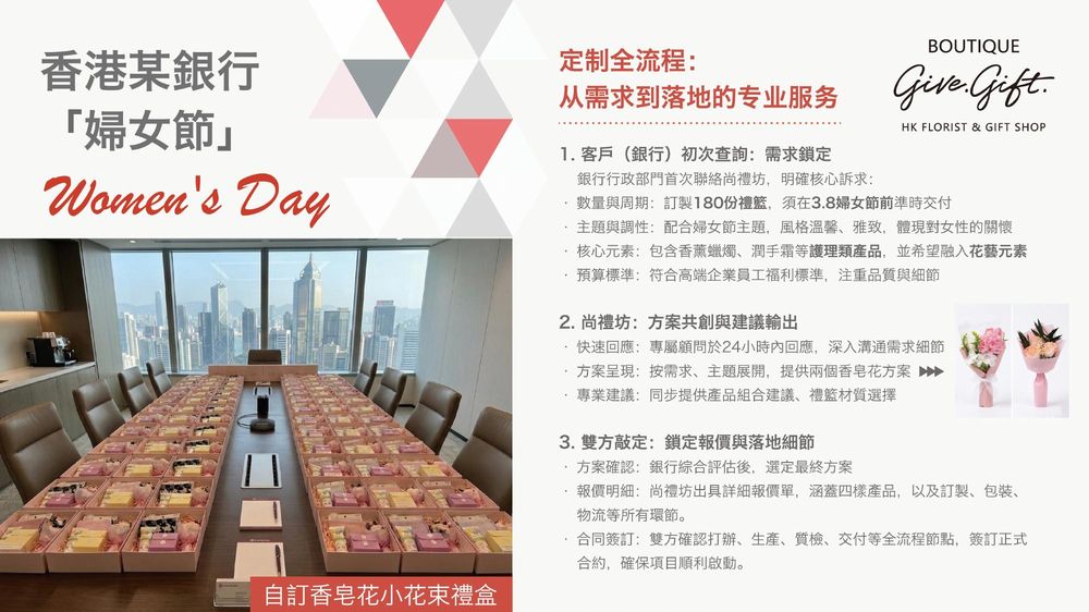 180份婦女節香皂花禮盒-看尚禮坊如何為香港銀行打造員工關懷禮贈案例 9