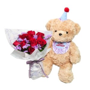 生日快樂小熊花藝禮品組合 1024B4